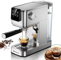 RELEXNOW Espresso Machine, 20 Bar Espresso Maker Milk Frother & LCD Panel, Hot & Iced with Rapid Cold Brew, Stainless Steel Espresso Coffee Machine with 41oz Water Tank for Cappuccino, Latte