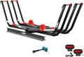Young Ebike Rack & Brake Light Bundle, 2-Bike Hitch Mount Platform with Ramp, Fits Fat Tire up to 5', Foldable Carrier for Car SUV Truck RV, Waterproof LED Tail Light Kit, FMVSS108 Certified