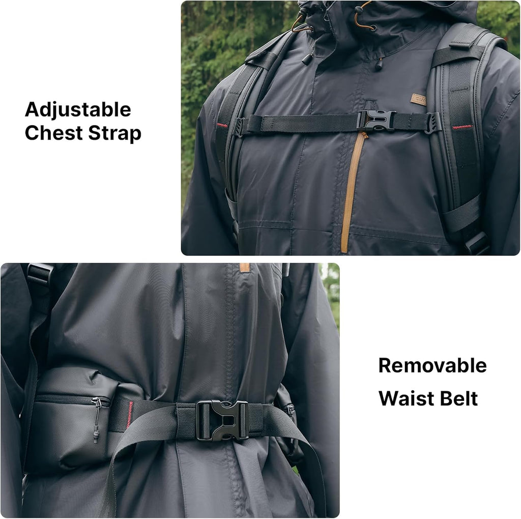 ULANZI BP10 35L Hardshell Camera Backpack, Professional Splash-proof Photography Camera Case Anti Theft Travel f Photographers Unisex Drone DSLR Mirrorless Camera Lens Tripod Holder 17'' Laptop Black