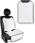 Owleys Kick Mat Back Seat Protector - Car Back Seat Cover for Kids Feet - Waterproof & Sturdy Protector for Upholstery from Dirt, Mud, Scratches and Stain (White Set)