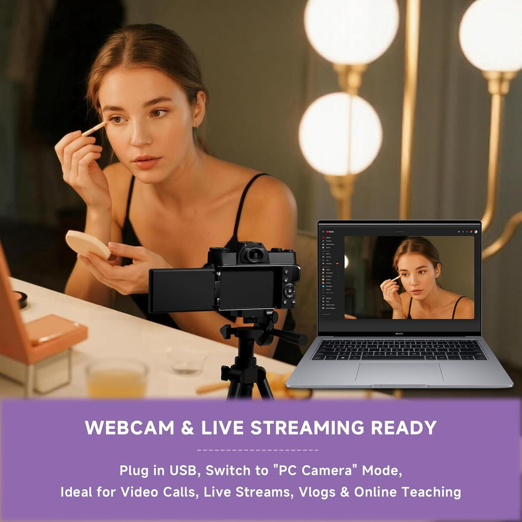 6K Digital Camera for Photography Autofocus, 2026 Upgraded 64MP WiFi Vlogging Camera for YouTube with 3' 180° Flip Screen 16X Zoom, 64GB SD Card & 2 Batteries Compact Travel Camera for Beginners Teens