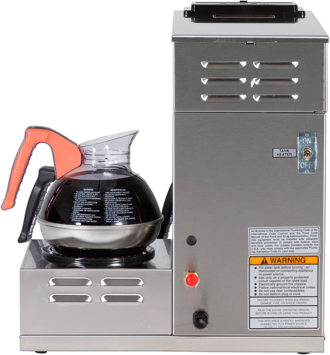 Bunn 12950.0212 CWTF15-3 Automatic Commercial Coffee Brewer with 3 Lower Warmers (120V)