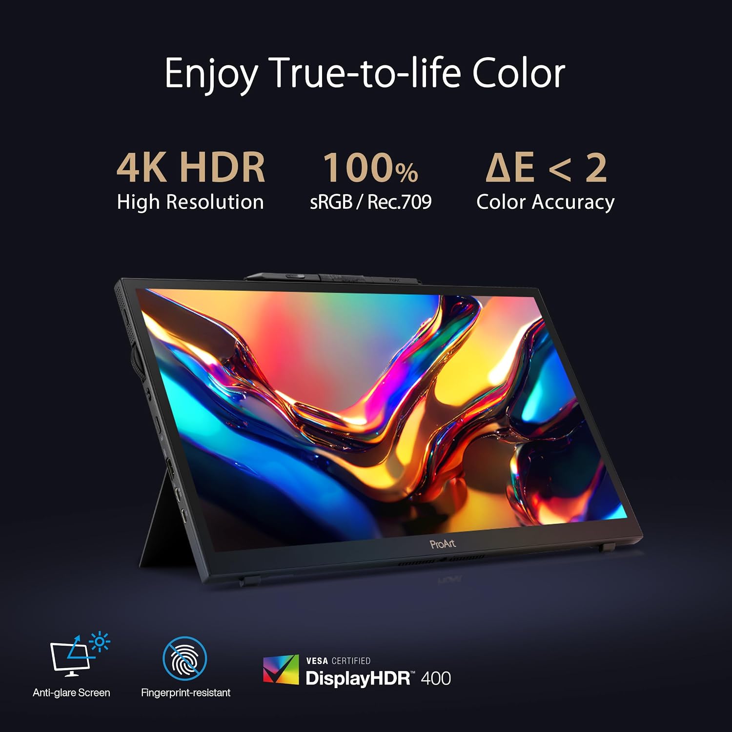 ASUS ProArt Display 15.6' 4K Pen Display (PA169CDV) – IPS, UHD (3840 x 2160), WACOM Feel EMR, 100% sRGB, Calman Verified, Pantone Validated, Speakers, USB-C, 10-Point Touch, Dial, 3 Year Warranty