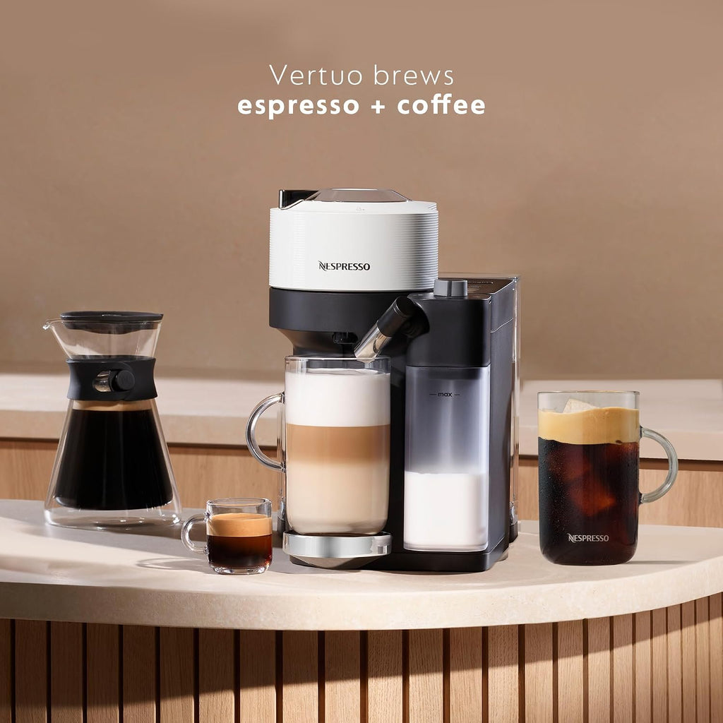 Nespresso Vertuo Lattissima Coffee & Espresso Maker by De'Longhi, Matte White and Glossy