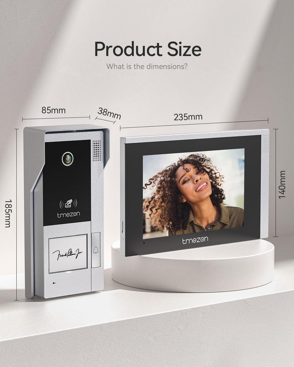 TMEZON WiFi Video Intercom System Doorbell with Camera and 7 Inch Monitor IP Wired Video Door Phone 1080P Wired Night Vision,No Monthly Fees, Support Remote Unlock Door Release,Snapshot, Tuya