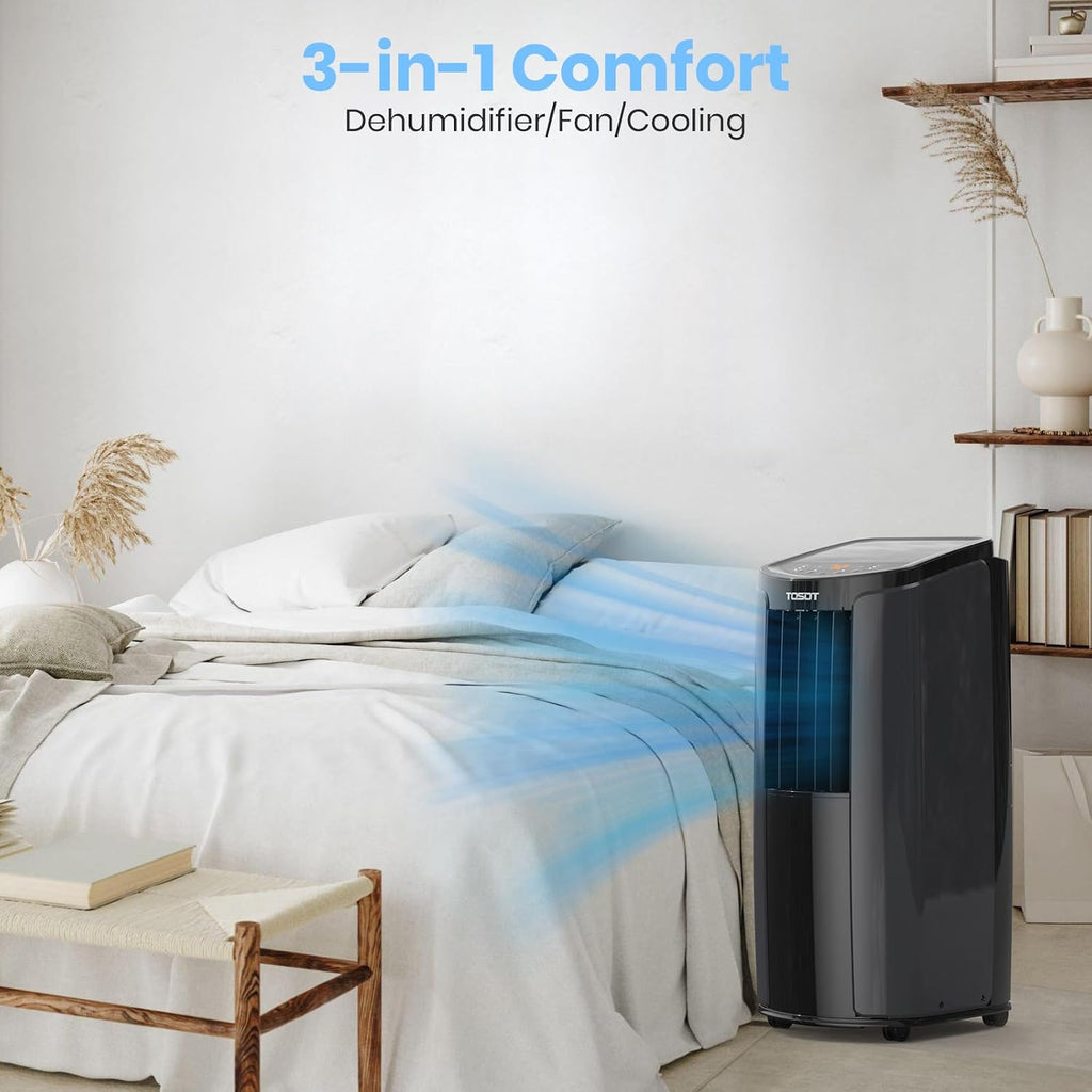 TOSOT 10,200BTU (6,200 BTU SACC) Portable Air Conditioner, Smart Wifi Control, AC Unit with Dehumidifier, Fan, Window Kit for Easy Installation, Cool Rooms Up to 400 Square Feet, Shiny Series