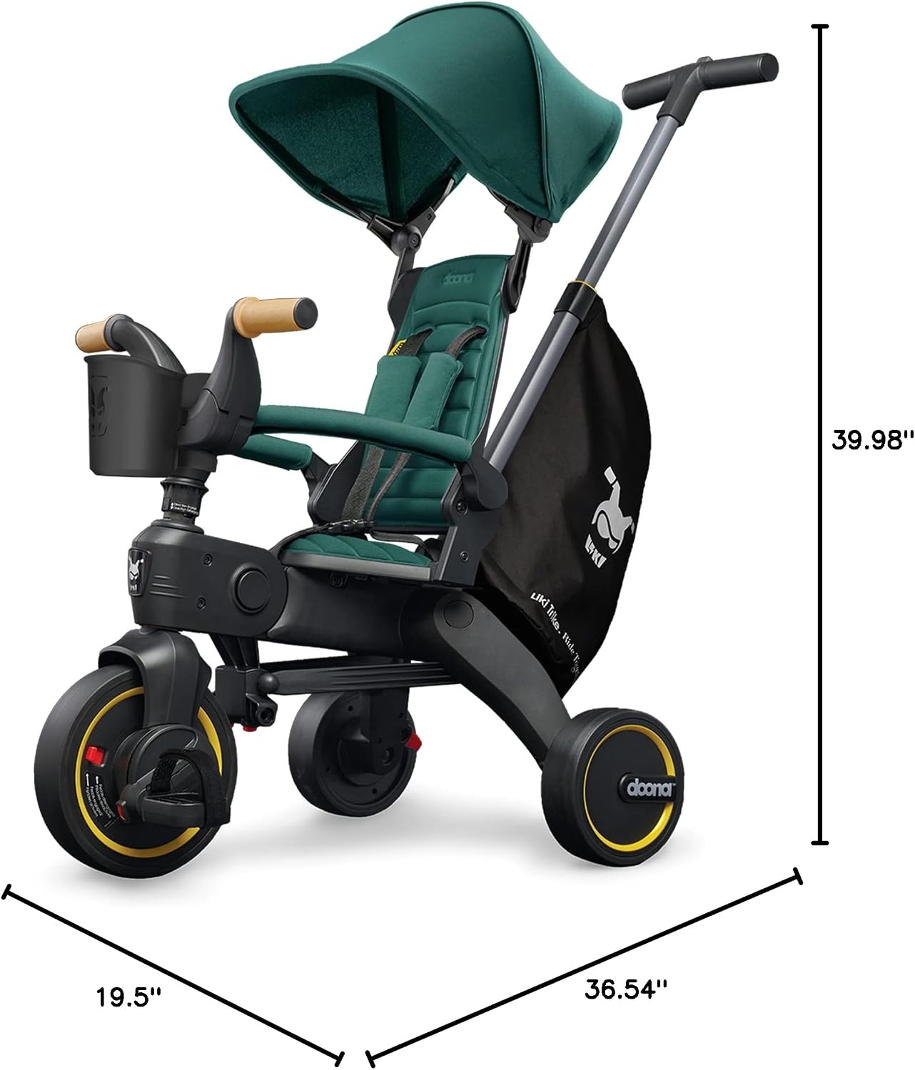 Doona Liki Trike S5, Racing Green - 5-in-1 Compact, Foldable Tricycle - Suitable for Toddlers 10 to 36 Months