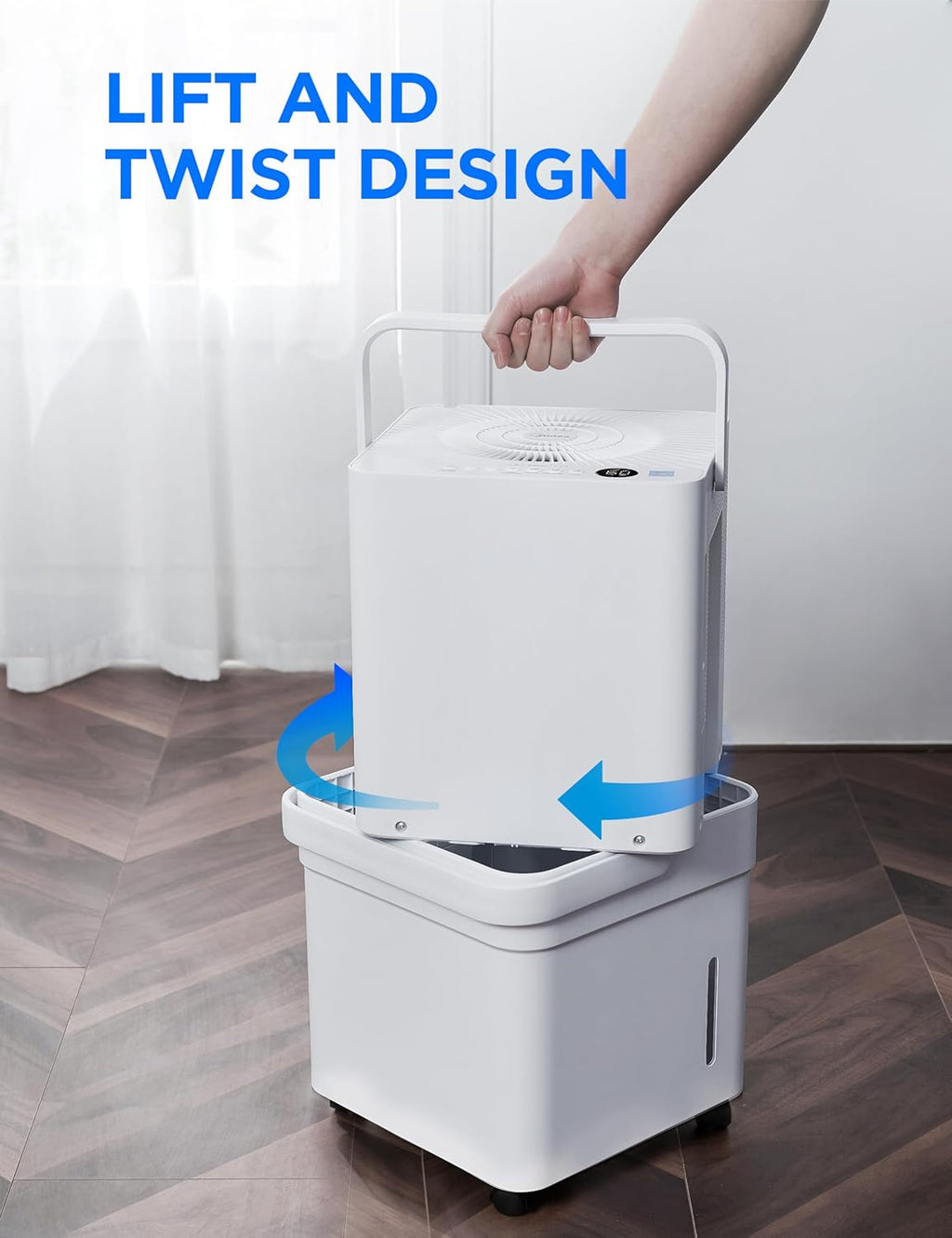 Midea Cube 50 Pint Dehumidifier for Basement and Rooms at Home for up to 4,500 Sq. Ft., Built-in Pump, Drain Hose Included, Smart Control, Compatible with Alexa (White)