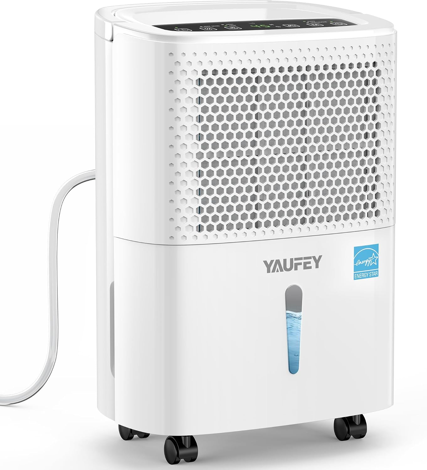 Yaufey 2025 Most Efficient Energy Star Dehumidifier for 3,000 Sq. Ft. Home, Basement and Large Room - Powerful, Quiet with Humidity Control, Timer, Drain Hose and Water Tank