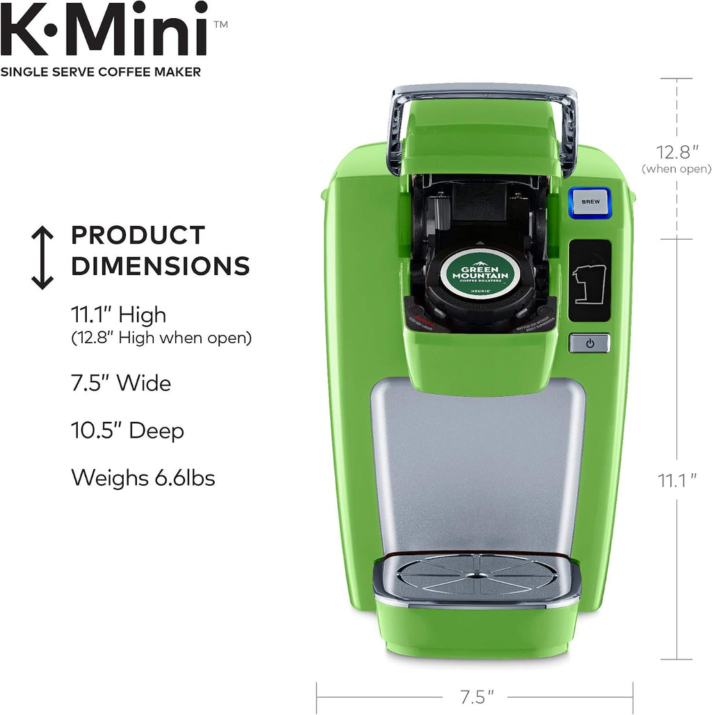 Keurig K15 Coffee Maker, Single Serve K-Cup Pod Coffee Brewer, 6 to 10 oz. Brew Sizes, Greenery