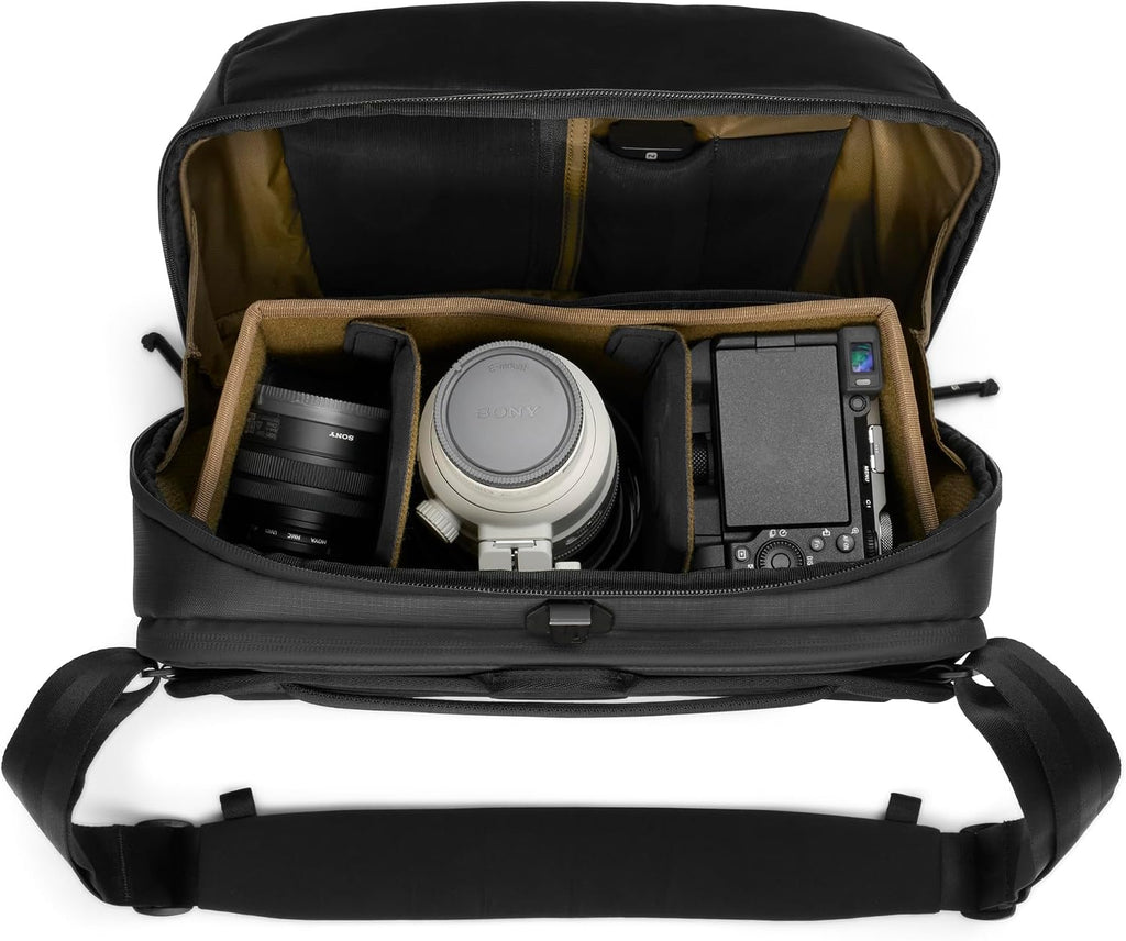NOMATIC McKinnon Camera Messenger 13L: Versatile Camera Bag for Photographers with Quick Access, Secure Laptop Storage (Fits 14' MacBook), Comfortable Crossbody Design & External Straps for Travel