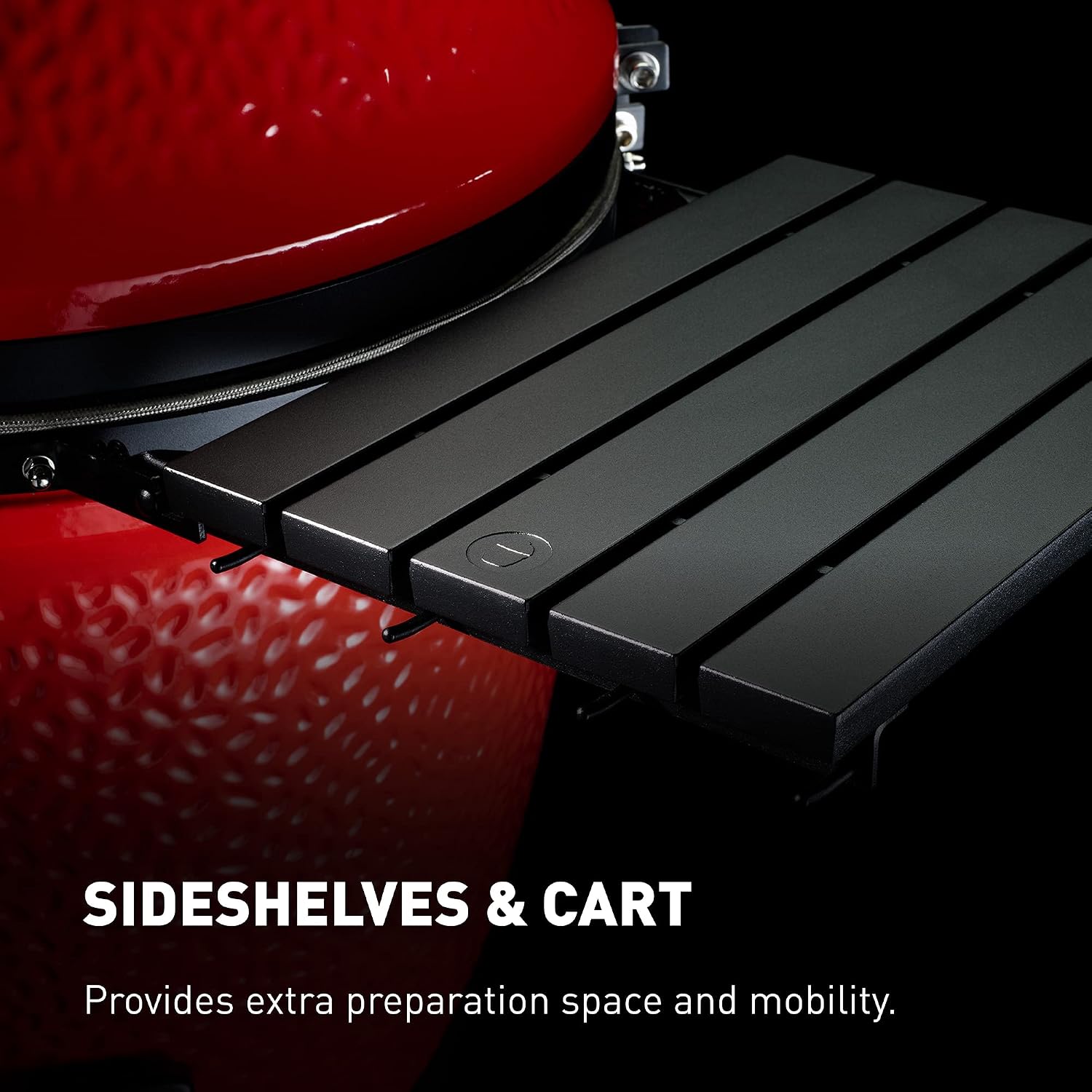 Kamado Joe Big Joe Series I 24-inch Ceramic Charcoal Grill and Smoker with Cart, Side Shelves, Stainless Steel Grates and 450 Cooking Square Inches in Red, Model BJ24Rh
