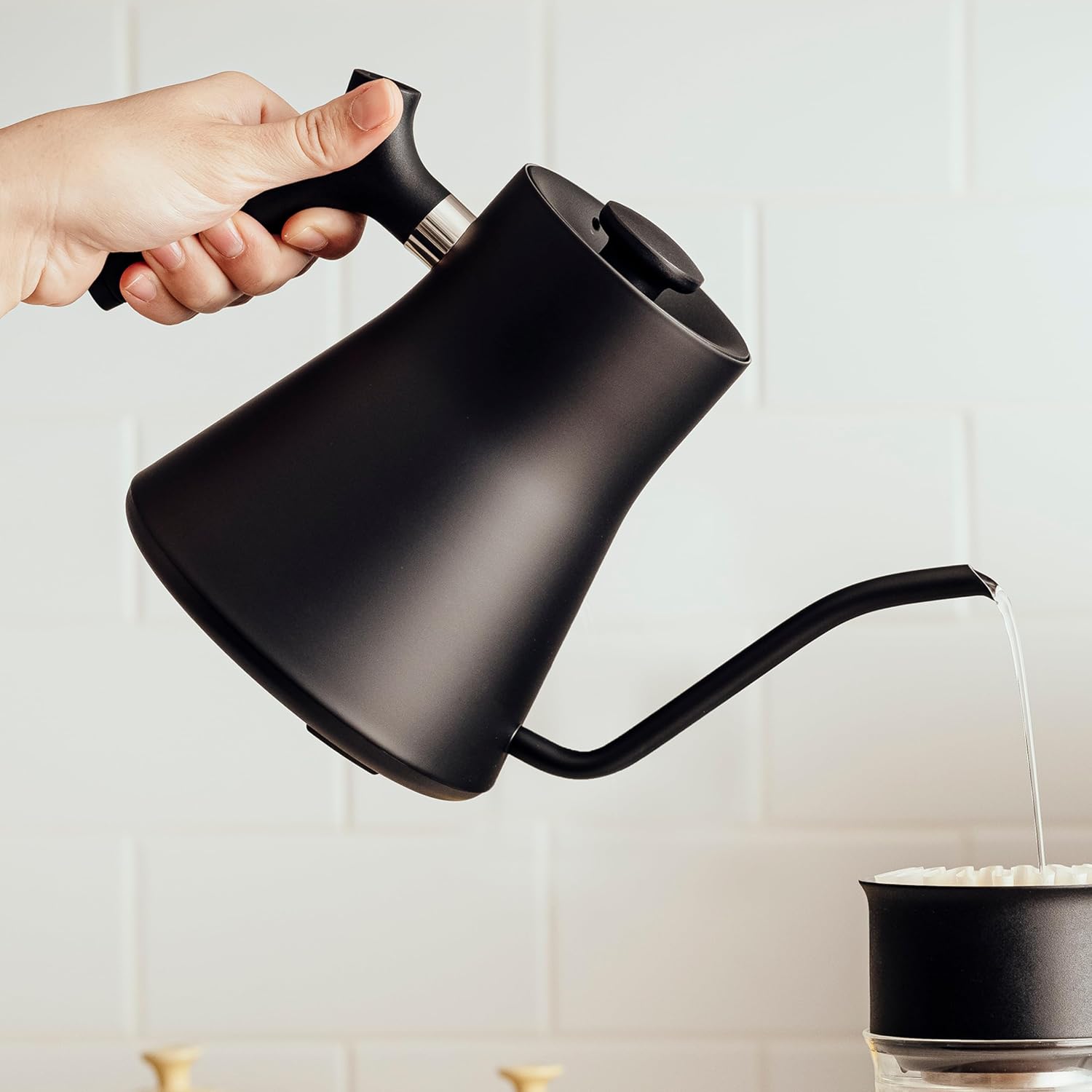 Fellow Stagg EKG Electric Gooseneck Kettle - Pour-Over Coffee and Tea Kettle - Stainless Steel Water Boiler - Quick Heating for Boiling Water - Matte Black