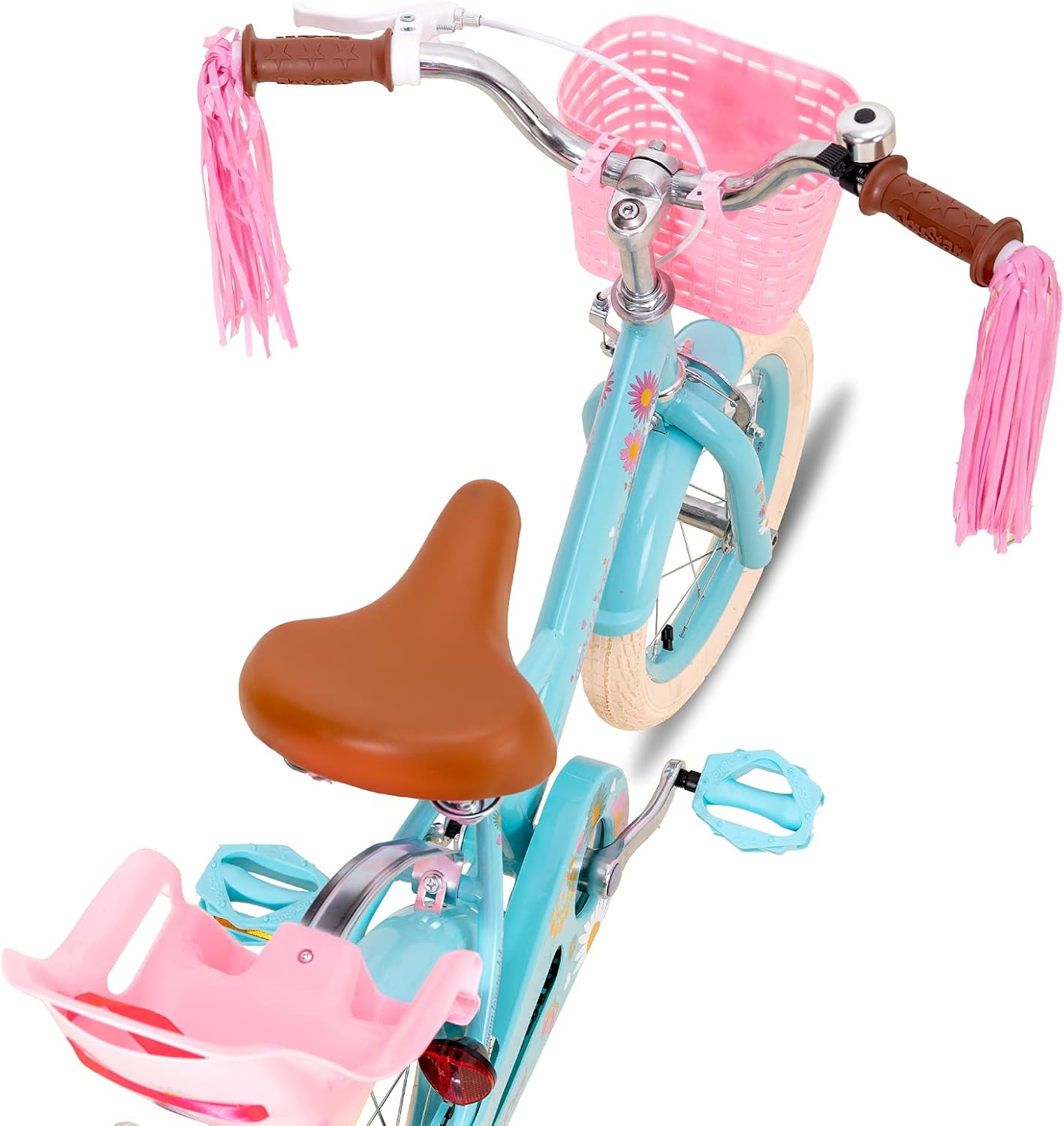 JOYSTAR Little Daisy Kids Bike for Girls Boys Ages 2-7 Years, 12 14 16 Inch Girls Bikes with Doll Bike Seat & Streamers, Boys Bike with Flag & Number Plate, Multiple Colors