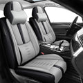 Leather Seat Covers for Lexus TX 500h 2024 2025,Car Seat Covers Front Set,Waterproof Car Seat Protectors with Airbag,Comfort Interior Cover Seats for Cars(Black+Grey,Pillows)