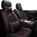 Car Seat Covers Fit for Buick Enclave 2008-2025, Leather Seat Covers for Car, Waterproof Non-Slip Durable Car Seat Protector(2 Seats with Pillow,Black Red)