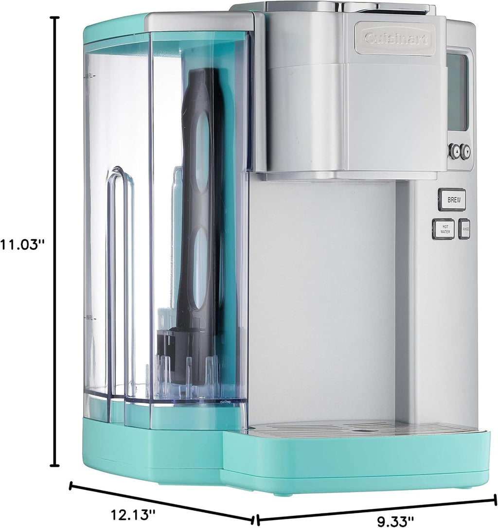Cuisinart Coffee Maker, Single Serve 72-Ounce Reservoir Coffee Machine, Programmable Brewing & Hot Water Dispenser, Stainless Steel, Robins Egg Blue