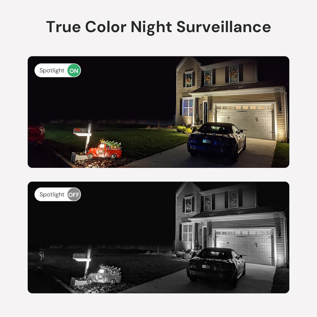 yeewise WiFi6 Solar Security Cameras Wireless Outdoor, 2K QHD Home Security System, 2-Cam Kit, 2.4&5GHz WiFi, Color Night Vision, Local Storage, IP66 Weatherproof, Works with Alexa, No Monthly Fees