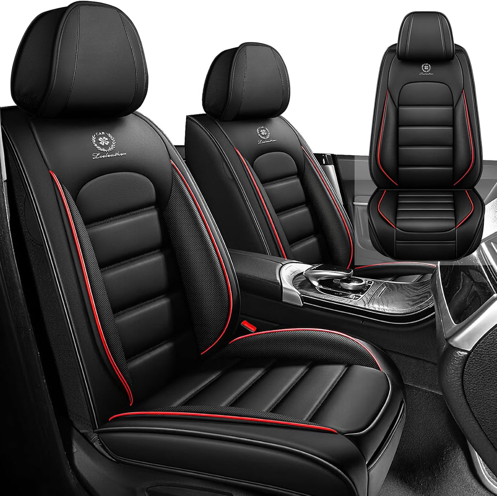 Car Seat Cover Fit for Honda Pilot 2003-2025,Compatible Airbag Non-Slip Waterproof Seat Cover,Car Seat Protector Premium Interior (Standard 2 Seats,Black Red)