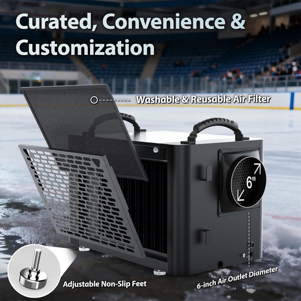 155 Pints Commercial Dehumidifier for Basement with Pump and Drain Hose, Large Space Dehumidifier for Crawl Space, Attic, Garage, Home, Industrial, Water Damage, Auto Defrost, Energy Star