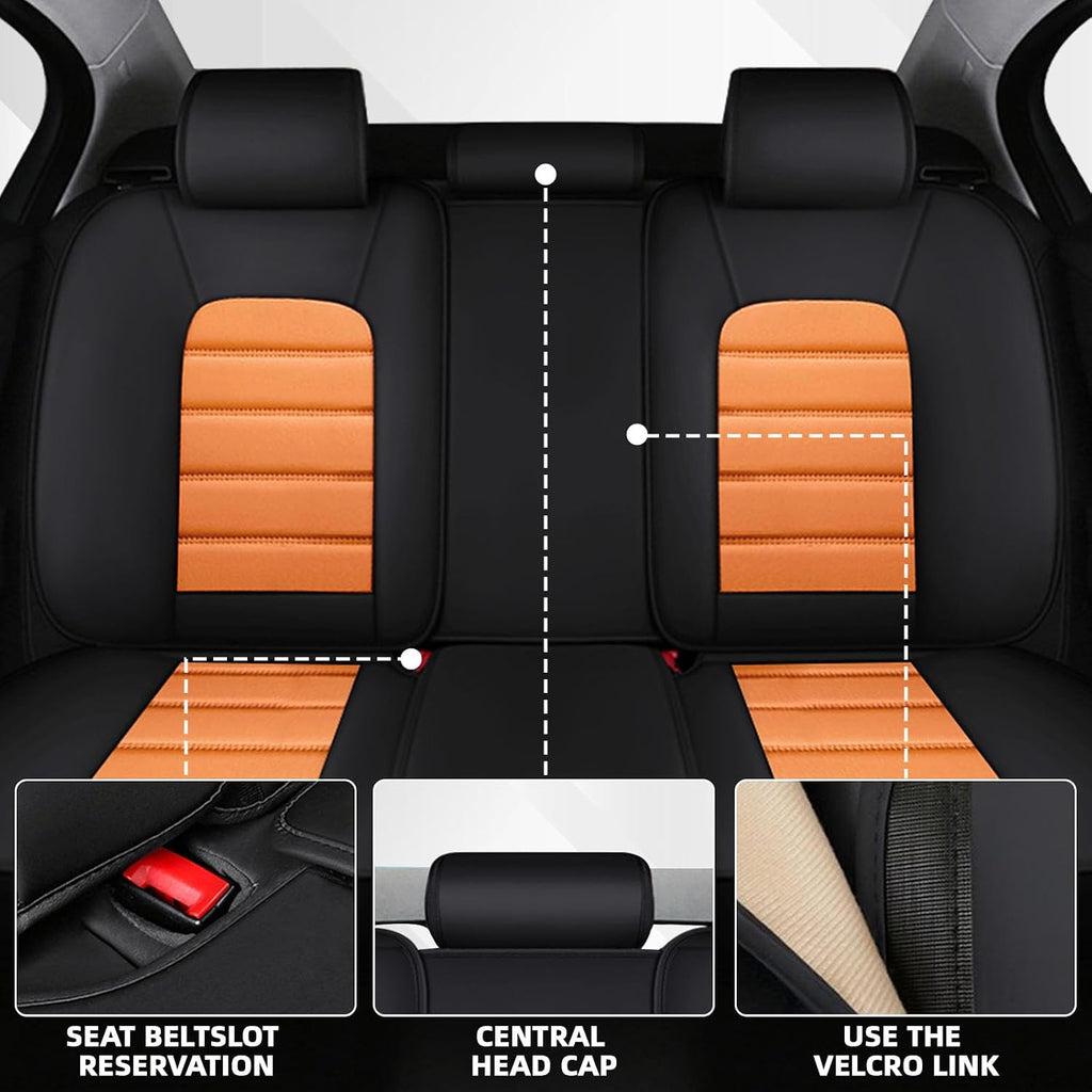 Car Seat Cover Fit for Ford Bronco Sport 2021-2025,Compatible Airbag Non-Slip Waterproof Seat Cover,Car Seat Protector Premium Interior (Standard 5 Seats,Black Orange)