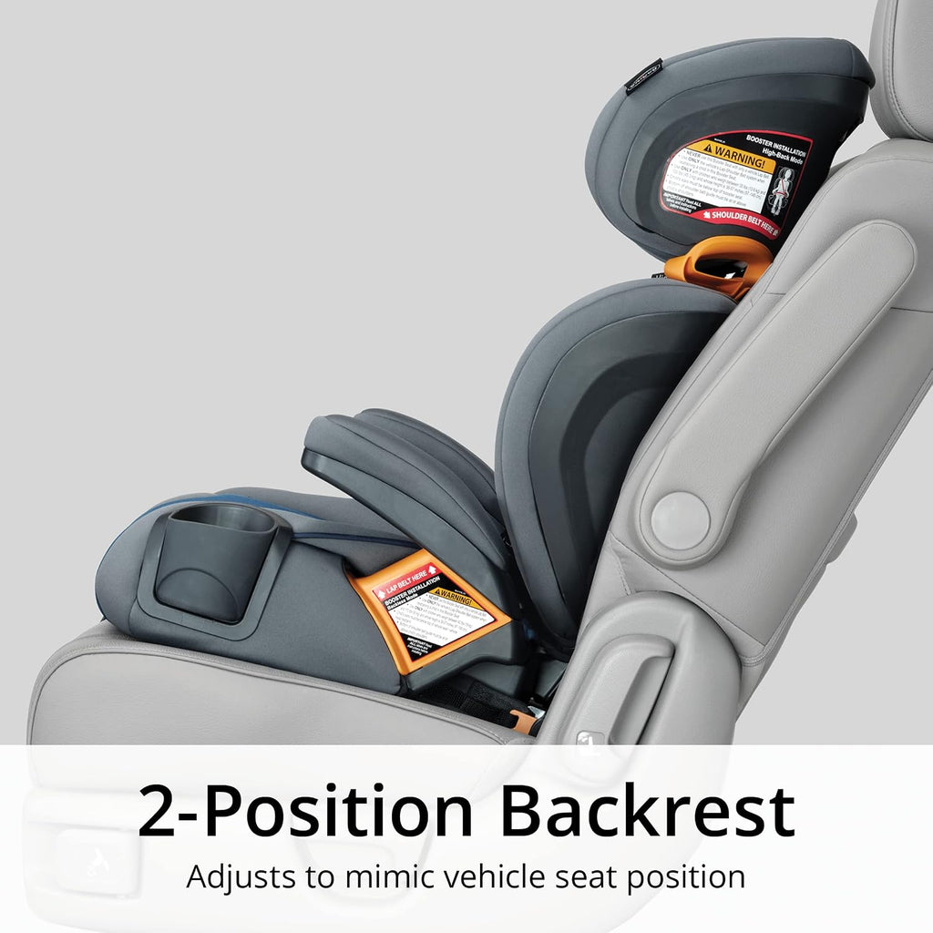 Chicco KidFit Adapt Plus 2-in-1 Belt-Positioning Booster Car Seat, Backless and High Back Booster Seat, for Children Aged 4 Years and up and 40-100 lbs., Ember/Black
