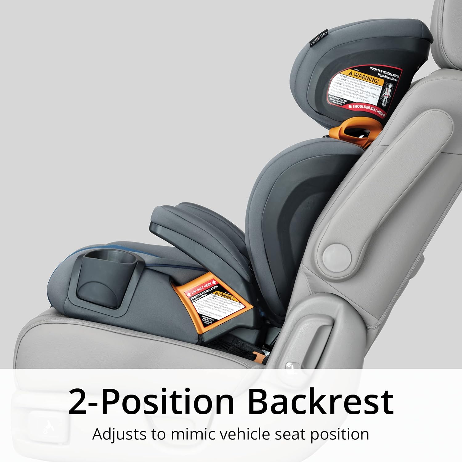 Chicco KidFit Adapt Plus 2-in-1 Belt-Positioning Booster Car Seat, Backless and High Back Booster Seat, for Children Aged 4 Years and up and 40-100 lbs., Ember/Black