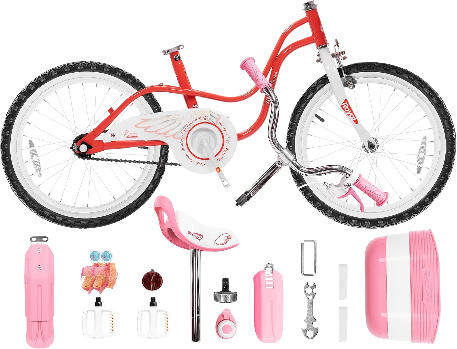 Royalbaby Princess Girls Kids Bike 12 14 16 18 20 Inch Children Bicycle with Basket for Age 3-12 Years