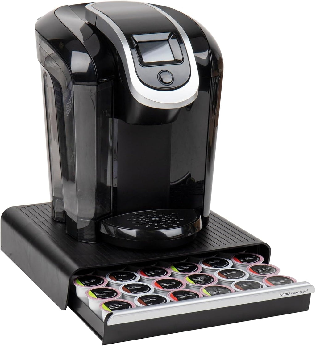 Mind Reader Single Serve Coffee Pod Drawer, 36 Pod Capacity, Countertop Organizer, Breakroom, 12.75'L x 13'W x 3'H, Black (Pack of 6)