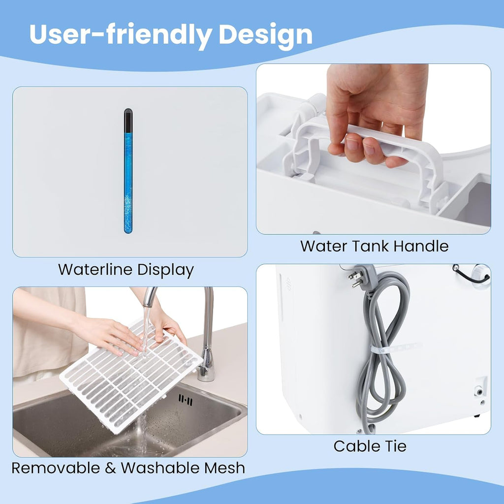 ARLIME 94.5 Pints Dehumidifier for Home, 6000 Sq.Ft Dehumidifier w/24H Timer, LED Display, Child Lock, Drain Hose& Auto Defrost for Bedroom Basement Garage Office (94.5 Pints)