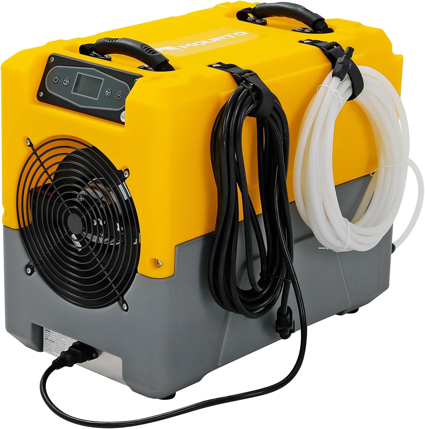 Mounto 150 Pints Compact Commercial Dehumidifier, LGR Technology, Built-in Pump, ETL Certified, Ideal for Large Spaces, Water Damage Restoration, Industrial Use (Yellow)