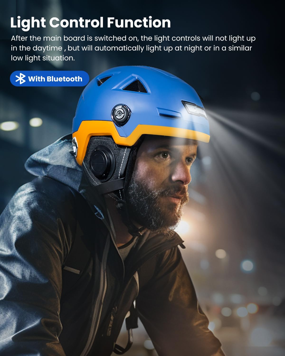 ILM Smart Adult Bike Helmet with Automatic G-Sensor Turn Signal & Brake Warning LED Light Control Road Cycling Helmet E3-12LS