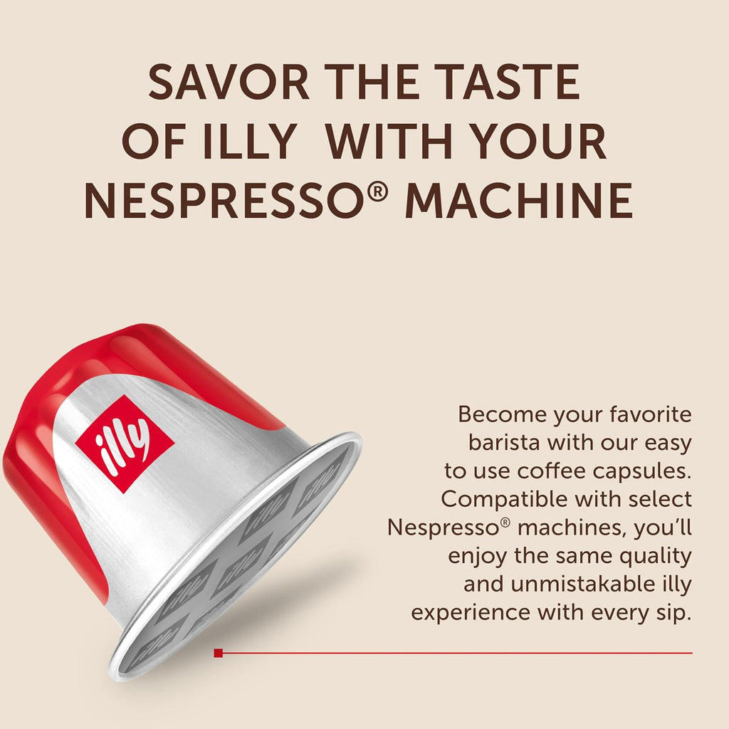 illy Espresso Compatible Capsules, Coffee Pods for Nespresso Original Line Machine, Classico Medium Roast, 100% Arabica, Premium Italian Coffee, Single Serve, 10 Count, 20 Pack