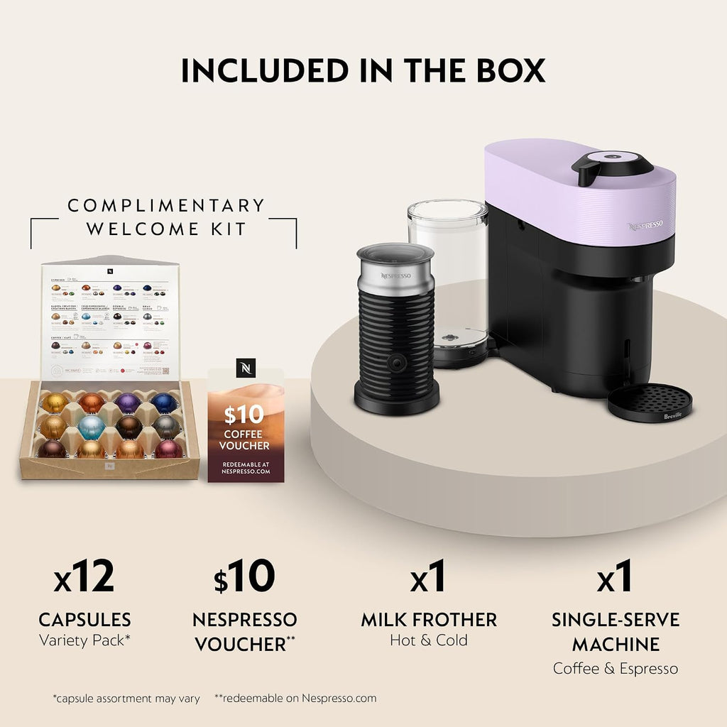 Nespresso Vertuo Pop+ Bundle by Breville, Lilac