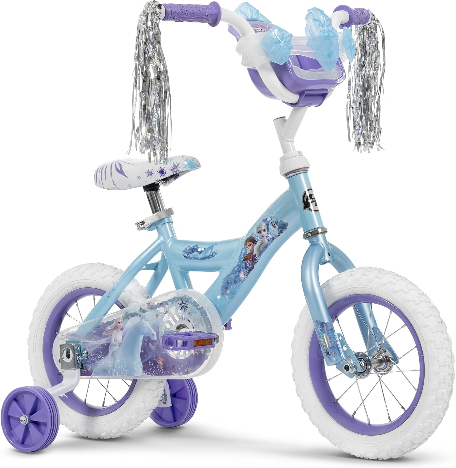 Huffy Disney Girls' Bikes, 12/16 Inch Sizes, Ages 3+ Years Old, Disney Princess, Minnie Mouse, Frozen Bicycles, Characters, Removable Training Wheels, Streamers, Easy Assembly, Durable, Safe