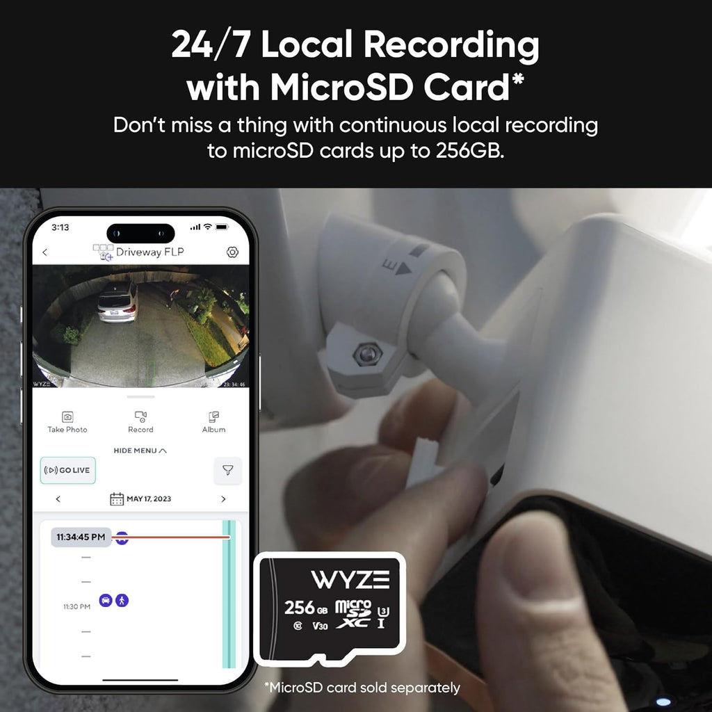 WYZE Floodlight Camera Pro, PCMag Editors' Choice 3000-Lumen LEDs, 2.5K HD Outdoor Security Camera, 180° Wide View, Motion Detection, Color Night Vision, Works with Alexa & Google-White