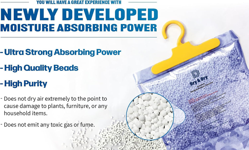 Dry & Dry 70 Pack [7 OZ] Moisture Absorbers - Home & Basement Dehumidifiers