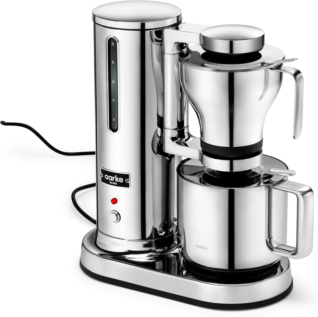 aarke Coffee Maker and Thermal Jug Bundle - Premium SCA-Certified Brewer with Vacuum Insulated Stainless Steel Thermal Carafe, Blooming Mode, 42 fl oz, Stainless Steel