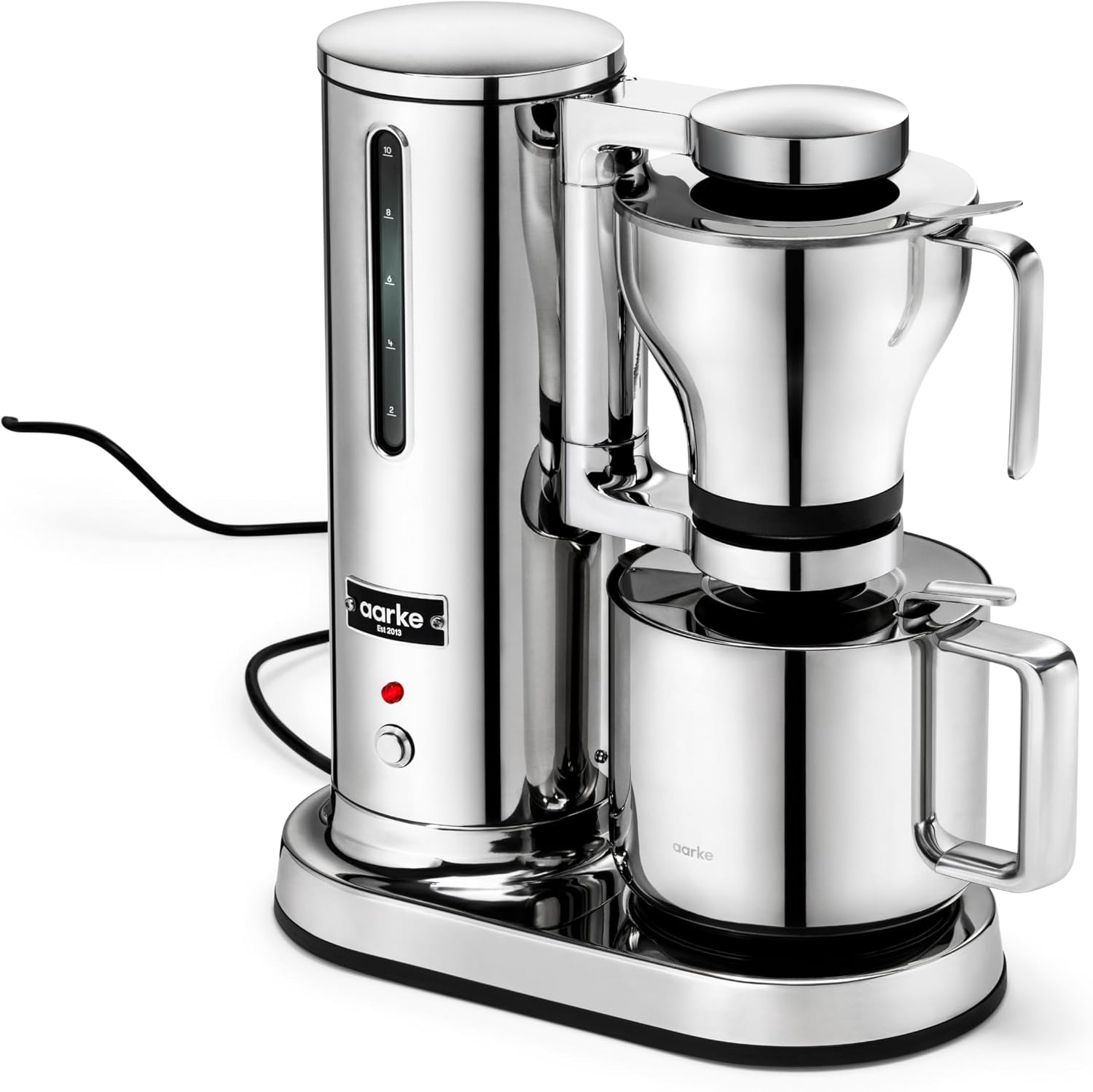 aarke Coffee Maker and Thermal Jug Bundle - Premium SCA-Certified Brewer with Vacuum Insulated Stainless Steel Thermal Carafe, Blooming Mode, 42 fl oz, Stainless Steel