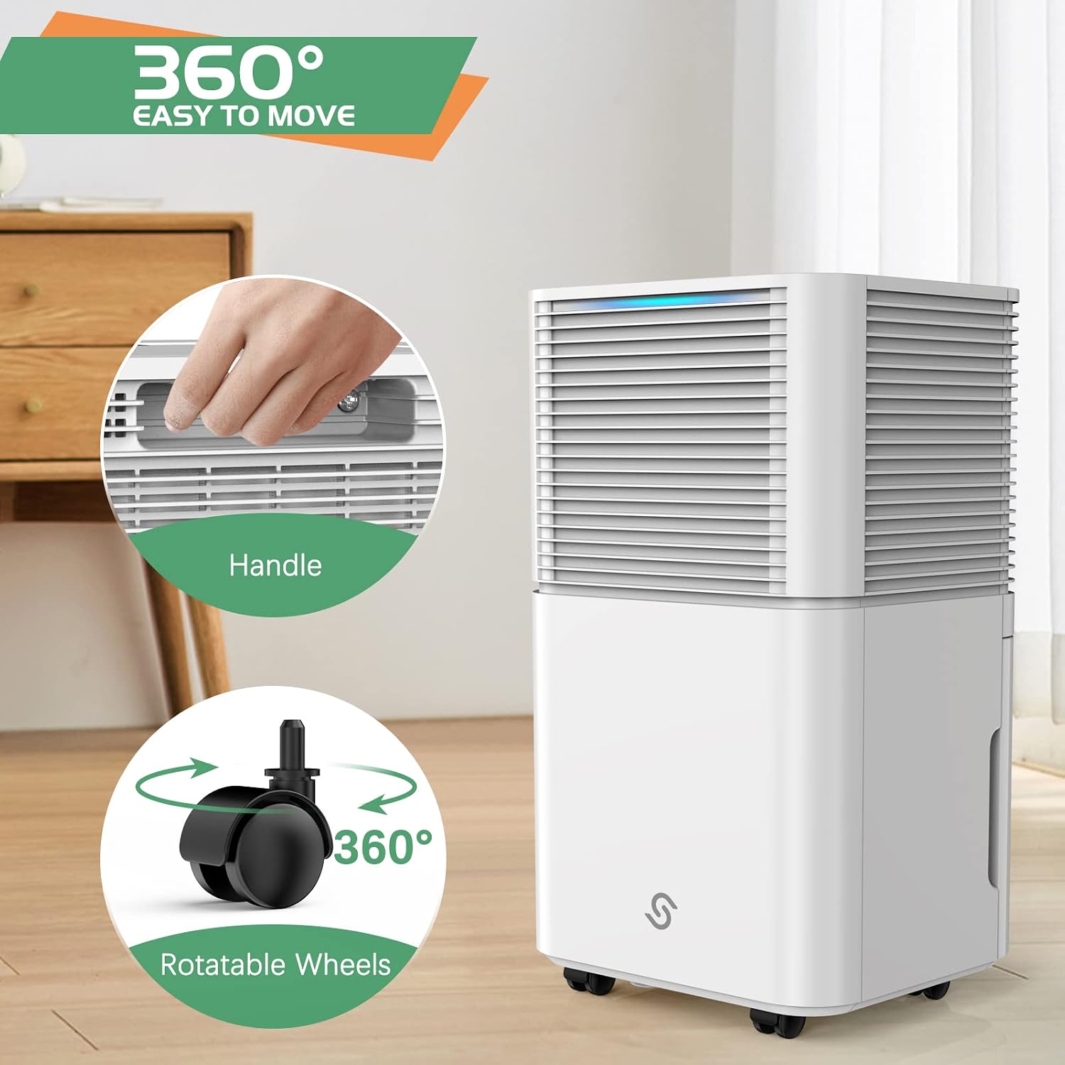 HUMILABS 1500 Sq. Ft Dehumidifiers for Home and Basements,22 Pints Dehumidifiers for Large Room with Auto or Manual Drainage,0.528 Gallon Water Tank,24 Hours Timer,Dry Clothes Mode