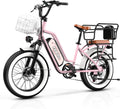 Electric Bike for Adults, 20'x 4' Fat Tire 35MPH Cargo Ebike with Seat, 1450W Peak 2 Seater Commute Bike with 48V 20AH Removable 960WH Battery, 80 Miles Max Range 7-Speed Step-Thru Electric Bicycle