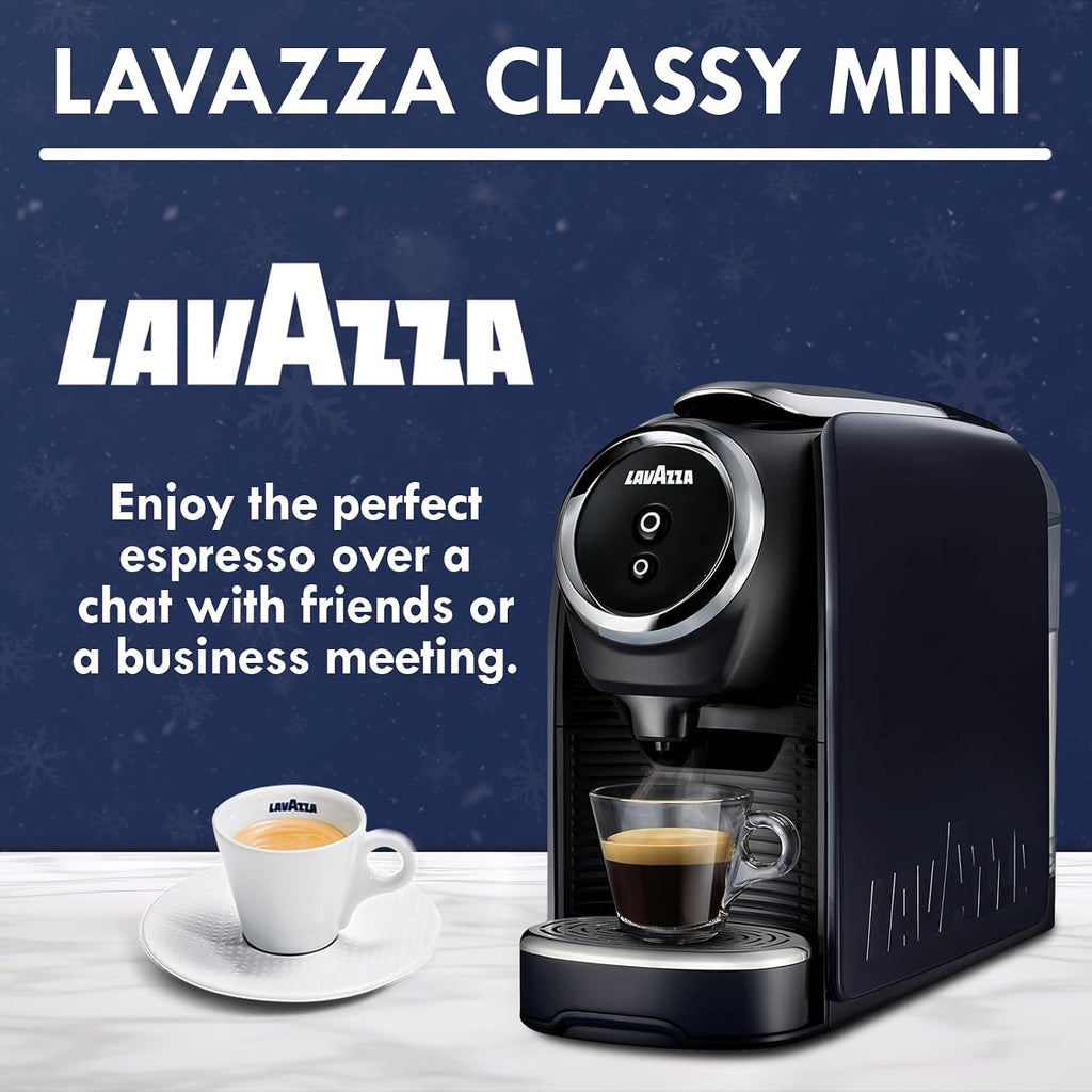 Lavazza Classy Mini Espresso Coffee Machine – 72 Count Intenso Capsules – Compact Single-Serve Brewer Compatible BLUE & Expert Pods