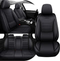 Car Seat Cover Full Set for Buick Envista Seat Covers 2024-2025, Nappa Leather Waterproof Seat Covers for Cars, Airbag Compatible, Universal Automotive Seat Covers (Standard 5 Seats/Black)