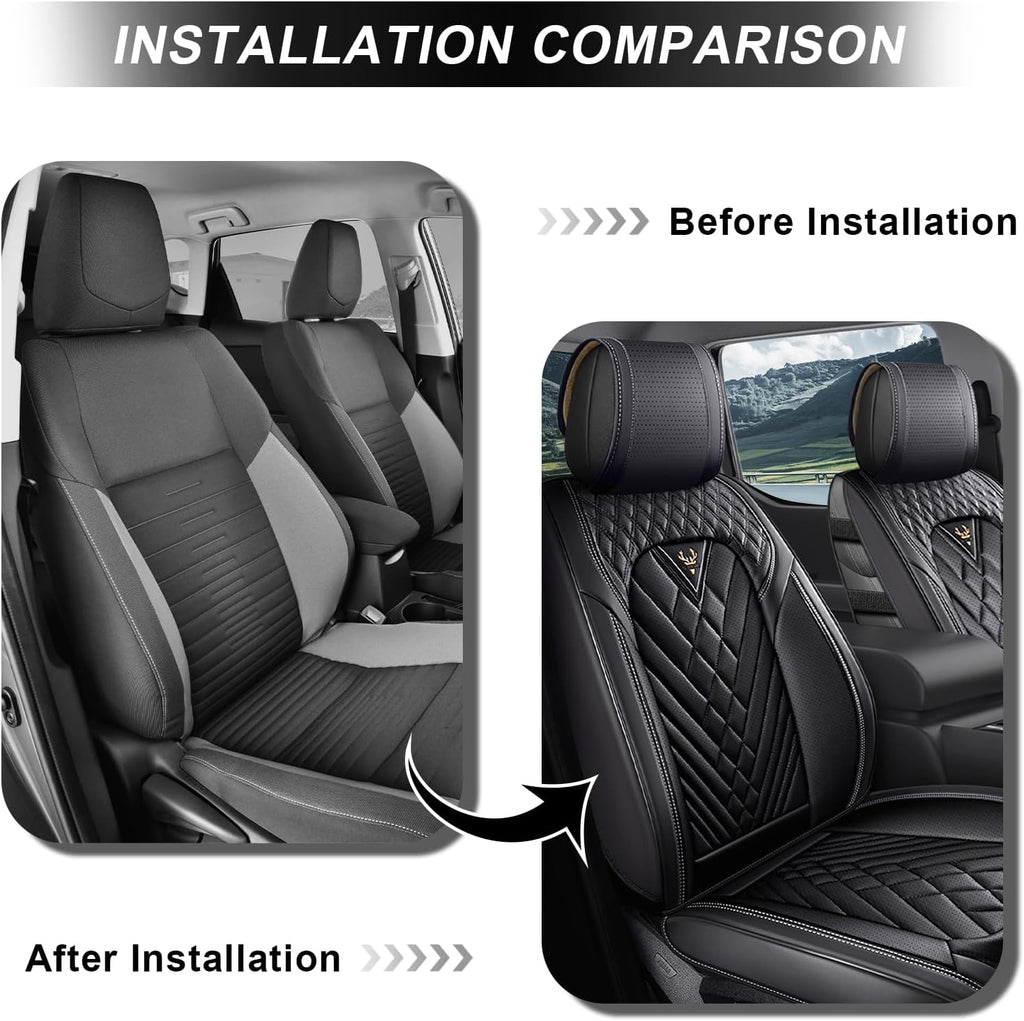 Dodge Ram Truck Seat Covers Custom for 2002-2026 1500 2002-2026 2500/3500 Crew Double Mega Quad Cab Bighorn Laramie Tradesman Classic Full Set Seat Covers Protectors(Standard 5 Seats/Black)