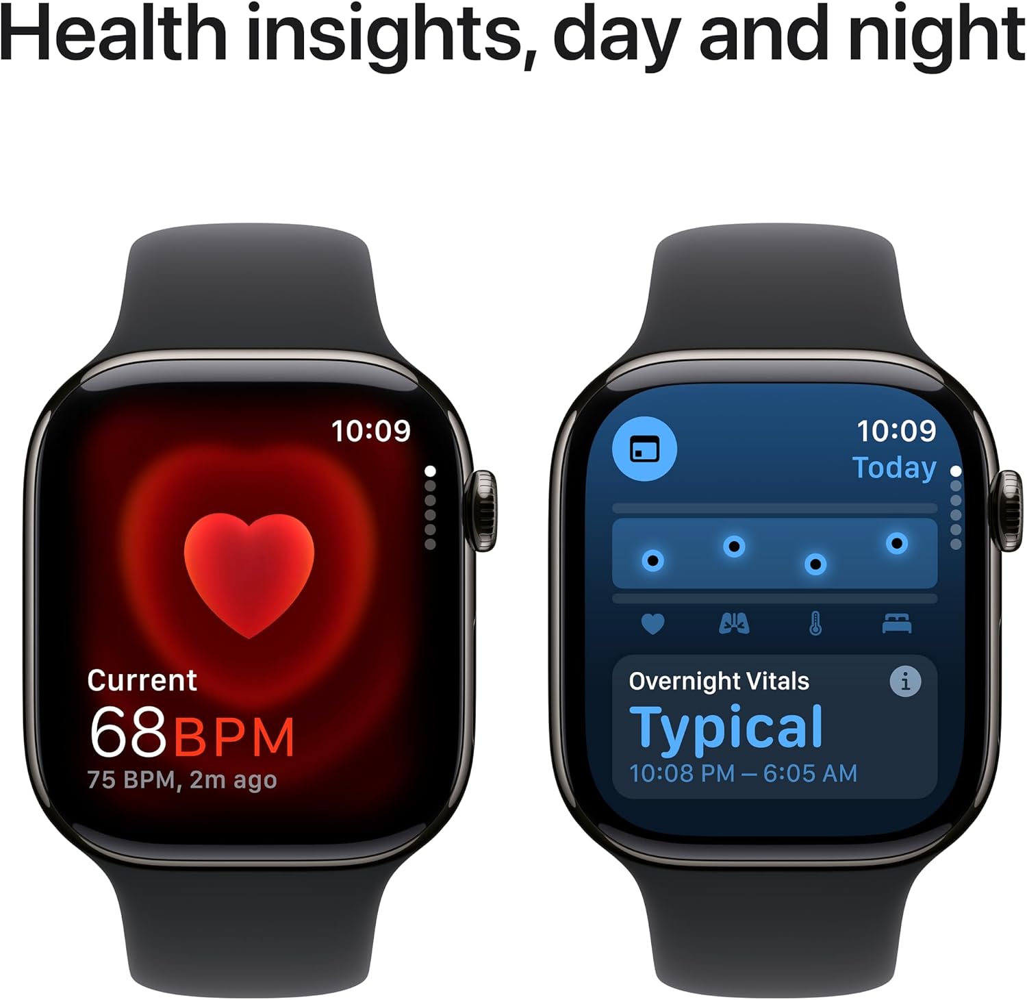 Apple Watch Series 10 [GPS + Cellular 46mm case] Smartwatch with Slate Titanium Case with Black Sport Band - S/M. Fitness Tracker, ECG App, Always-On Retina Display, Water Resistant