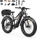 FREESKY 3500W BAFANG Motor Electric Bike for Adults, 48V 35Ah Samsung Cells Battery Ebike 140 Miles, 38+MPH, 26' Fat Tire Dirt All-Terrain Mountain E Bike, Full Suspension, UL 2849 Certified by TÜV