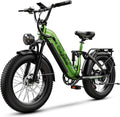 EUYBIKE Electric Bike for Adults 1400W Peak, 48V 20AH(960WH) Removable Battery, 20'x4' Fat Tire Full Suspension 80 Miles Range Step-Thru Hunting Ebike, 7-Speed Dual Brakes Electric Bicycle