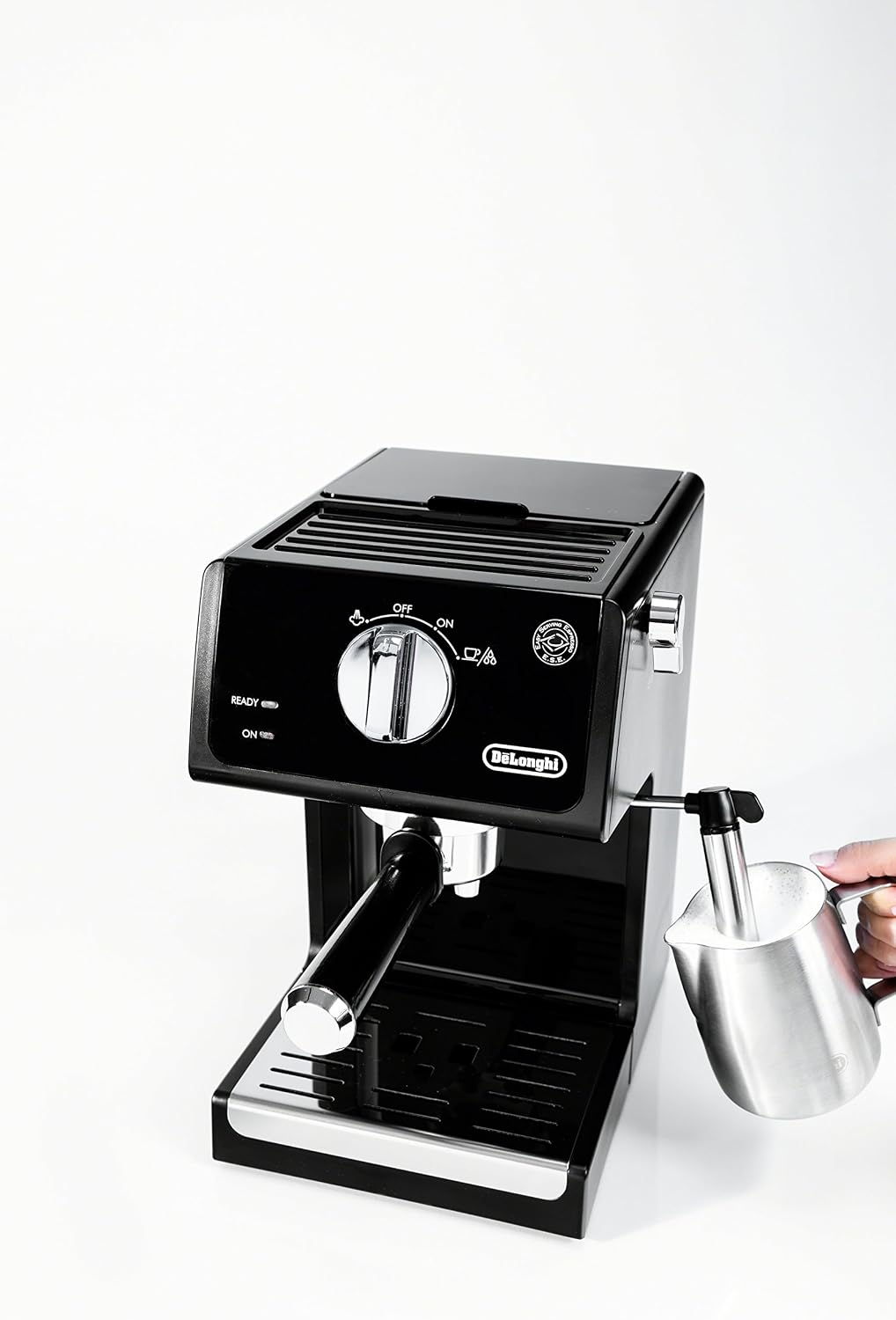 De'Longhi ECP3120 15 Bar Espresso Machine with Advanced Cappuccino System, 9.6 x 7.2 x 11.9 inches, Black/Stainless Steel