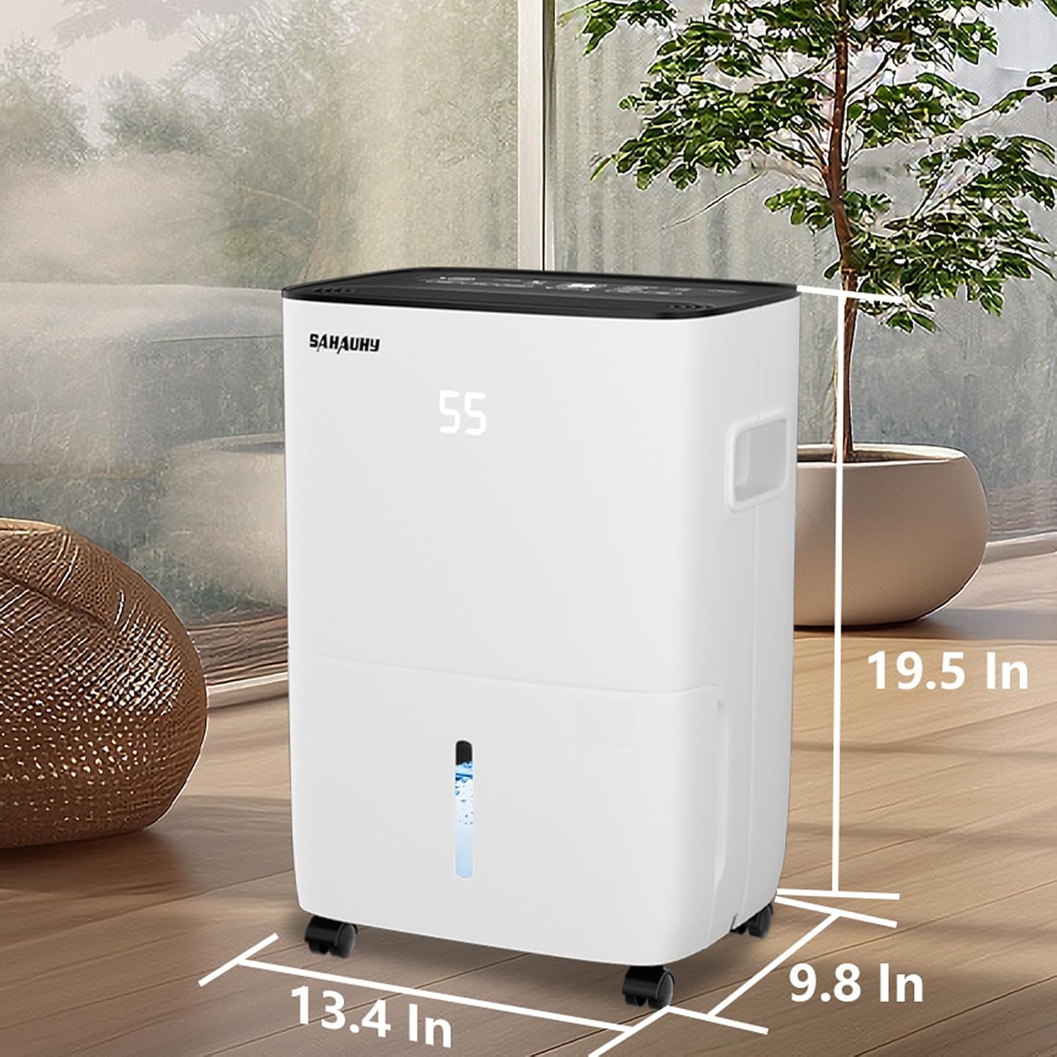 SAHAUHY 120 Pints Dehumidifier for Home Bedroom Garage Basement Stockroom and Large Room Spaces up to 6,200 Sq. Ft with Drain Hose and Water Tank