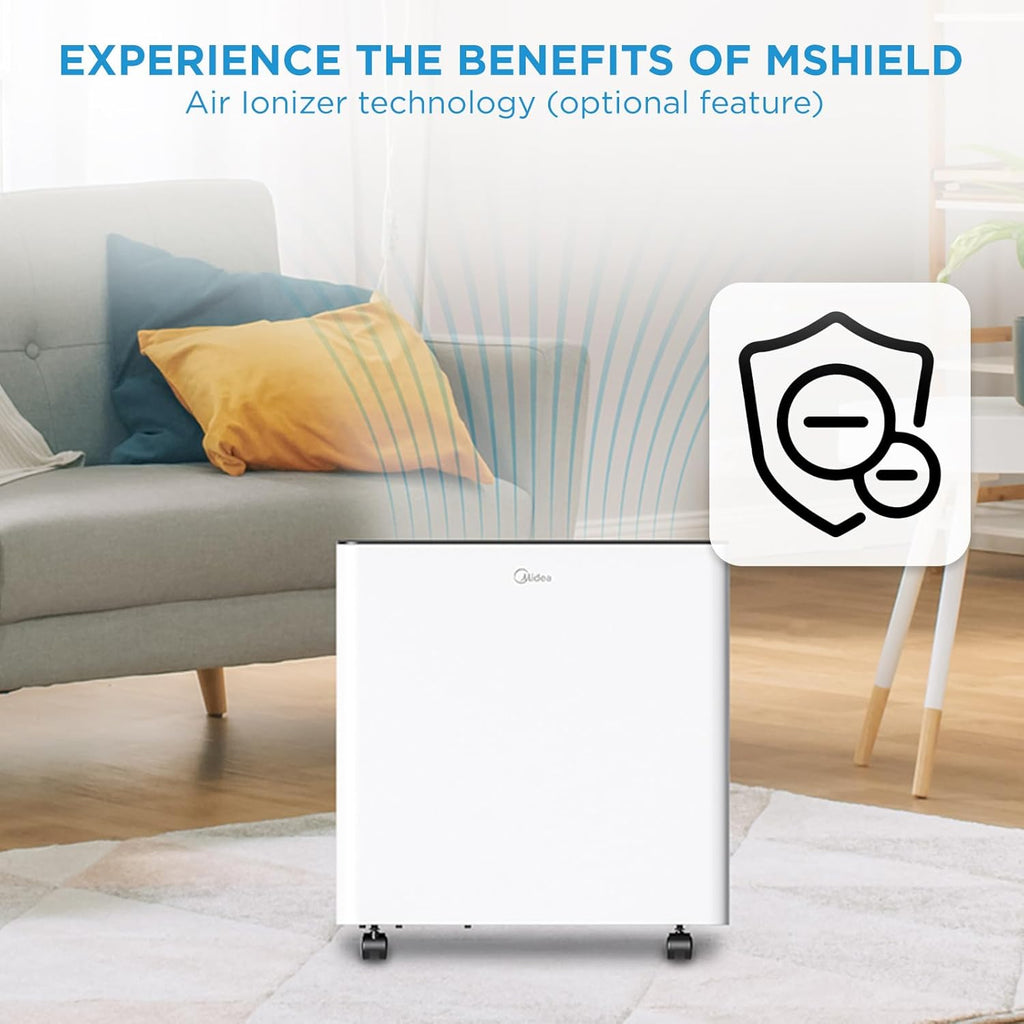 Midea 4,500 Sq. Ft. Dehumidifier with Pump Included 50 Pint - Ideal for Basements, Large & Medium Sized Rooms, and Bathrooms (Renewed)